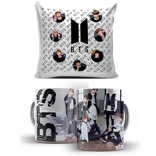 KIT Almofada 40X40 + Caneca BTS Mosaico