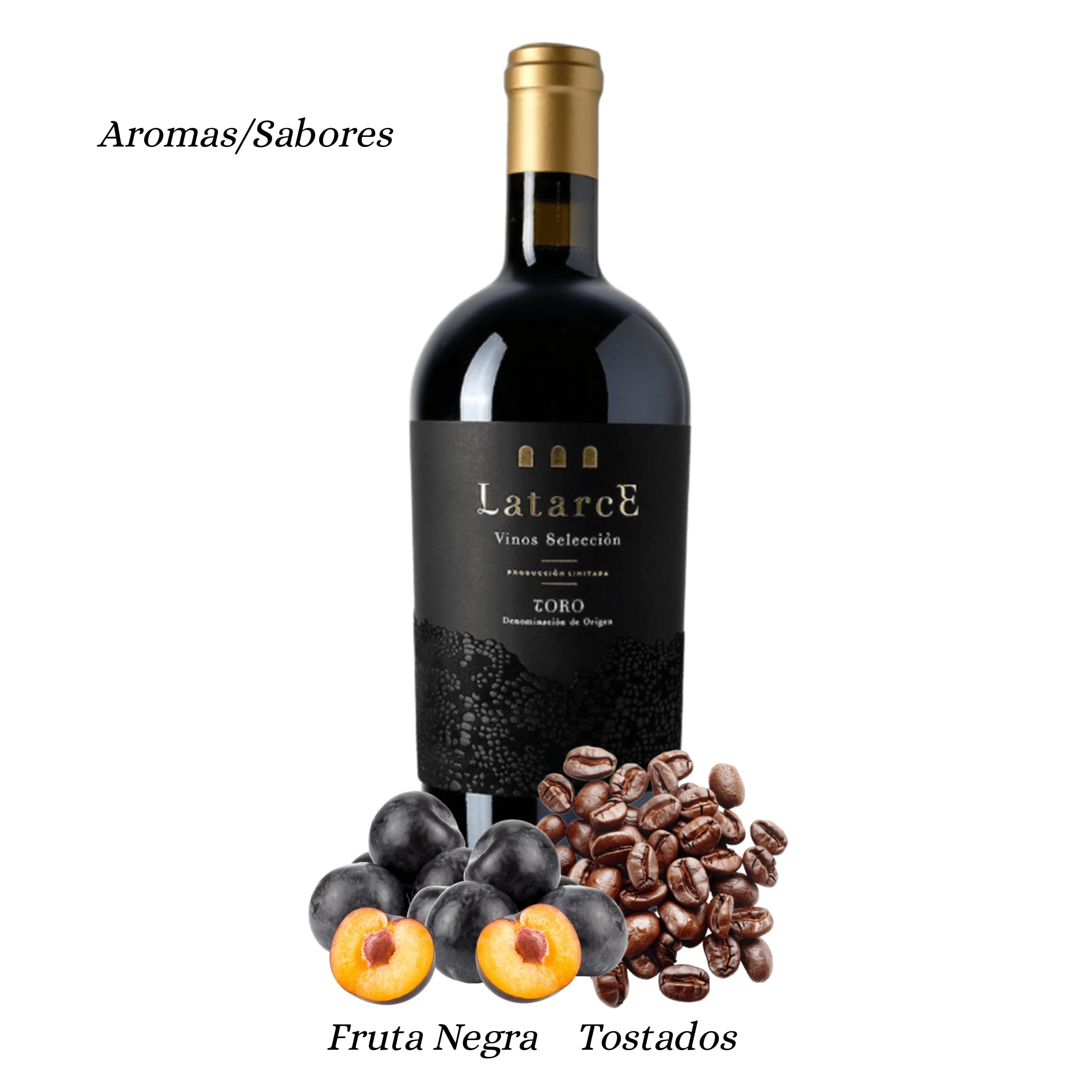 Latarce | Pack Regalo Gourmet Vino Tinto + Jamón Ibérico | Selección D.O. Toro 75cl + Ibérico Cebo Campo 50% 100gr | Caja Madera | Ideal para Regalar