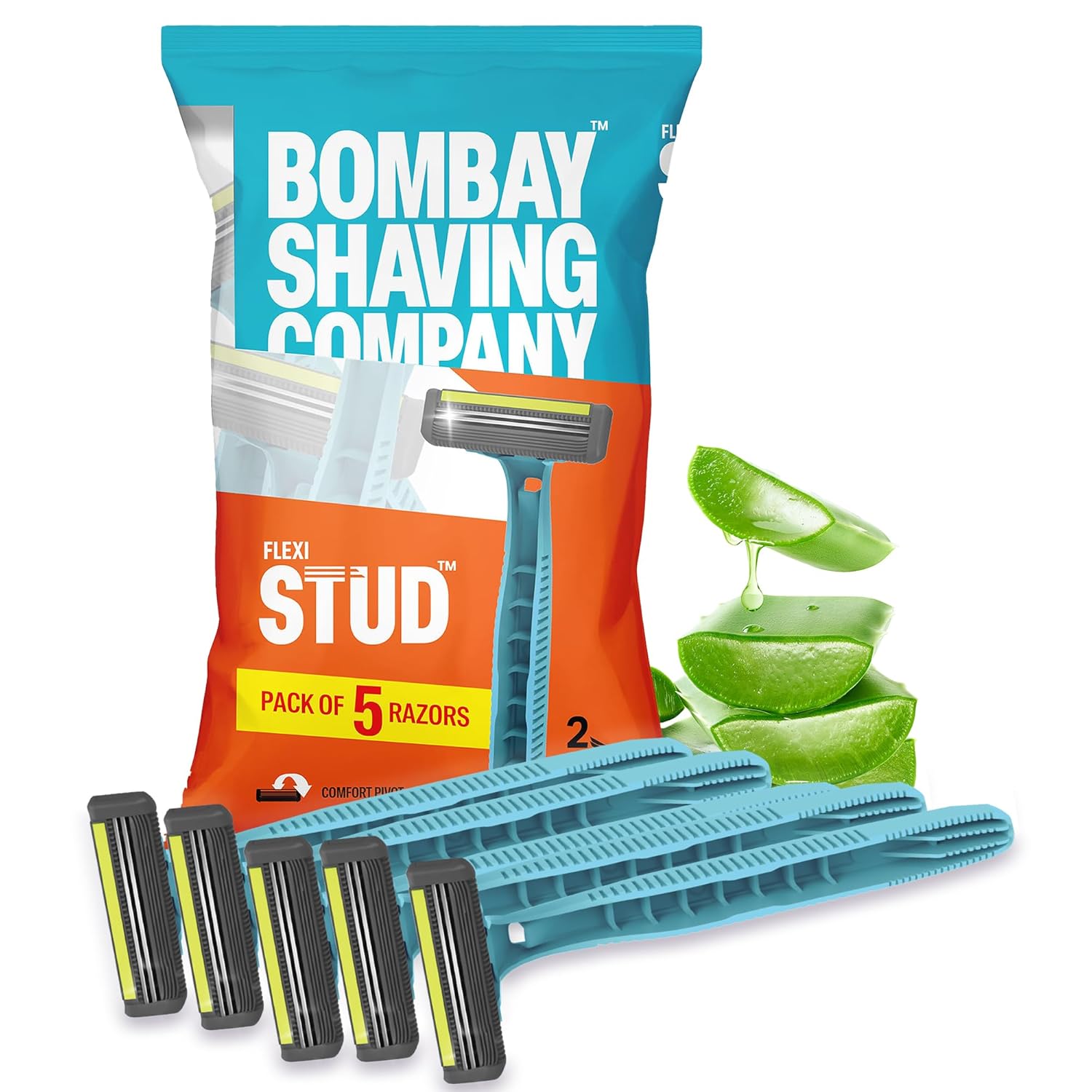 Bombay Shaving Company Flexi Stud Razor | Pack Of 5 Blades Bombay Shaving Company Flexi Stud Razor | Pack Of 5 Blades