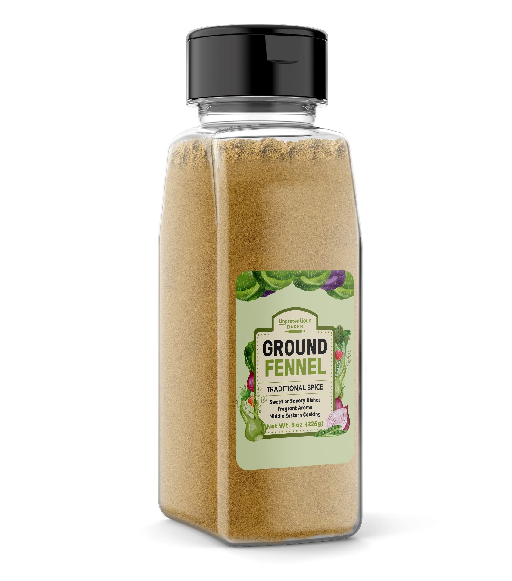 Unpretentious Ground Fennel Baker, 8 oz Shaker Jar, Cooking, Baking, Licorice Flavor