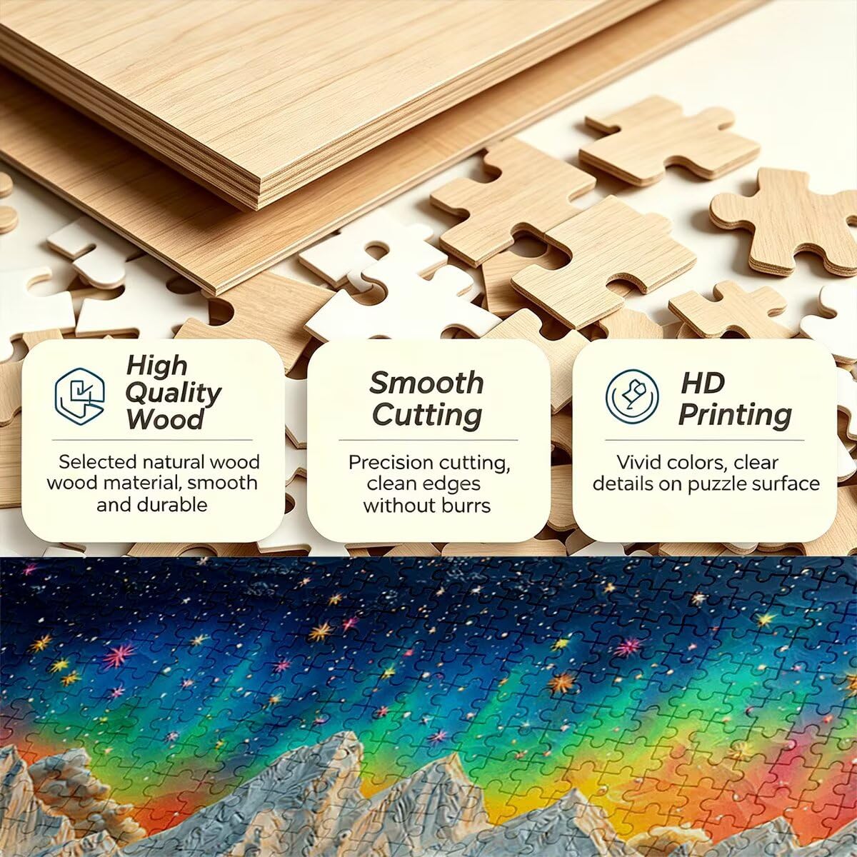 Puzzle 2000 Pezzi, Puzzle Aurora, Legno Pezzi, Regalo Donna Uomo -12057