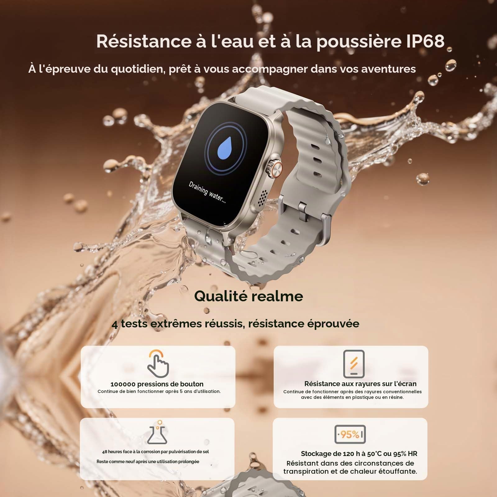 realme Watch 5 Montre Connectée GPS 1.97" AMOLED 14 Jours Autonomie Bluetooth Appels NFC Sport 108 Modes IP68 Homme Femme, Argent