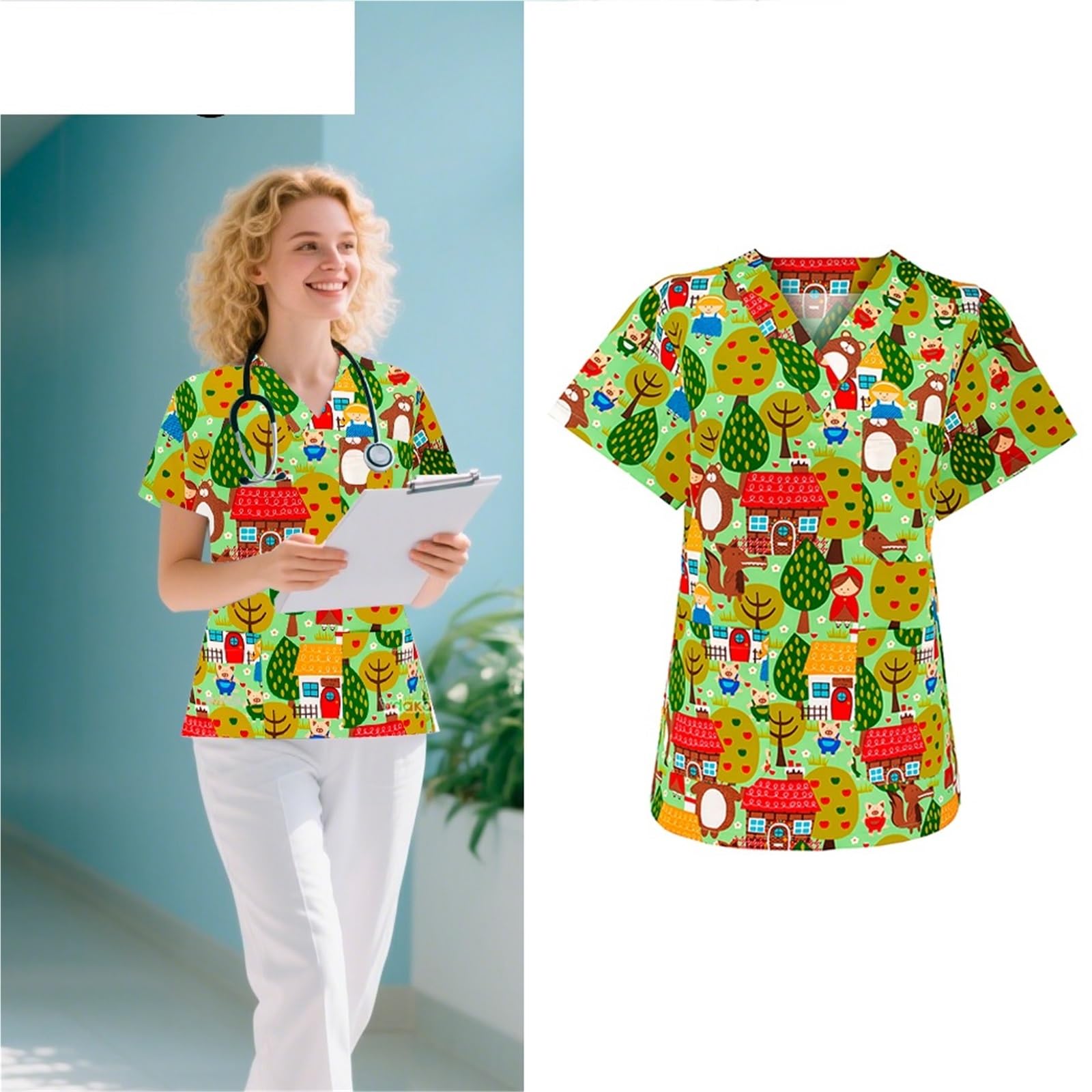 Scrub Shirt Krankenschwester Medizinische Uniform Operationssaal Arbeitsoberteile Für Krankenhäuser, Kliniken