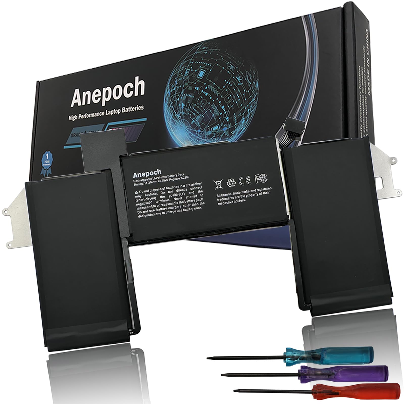 Anepoch A2389 A2337 Laptop Battery Replacement for MacBook Air 13 Inch A2337 M1 2020 EMC 3598 MGN53LL/A MGN83LL/A MGN63LL/A MGN93LL/A MGND3LL/A