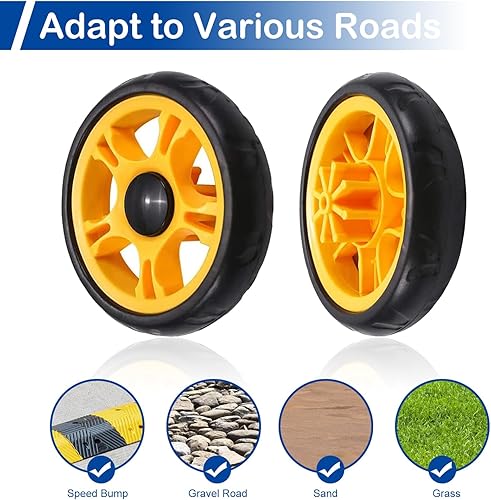 Miniatura 5 de MroMax Juego de ruedas de cochecitos de 4 piezas espumosas de 4.7in, rueda individual de 4.724 x 0.984in (diámetro de la rueda x grosor de la rueda)