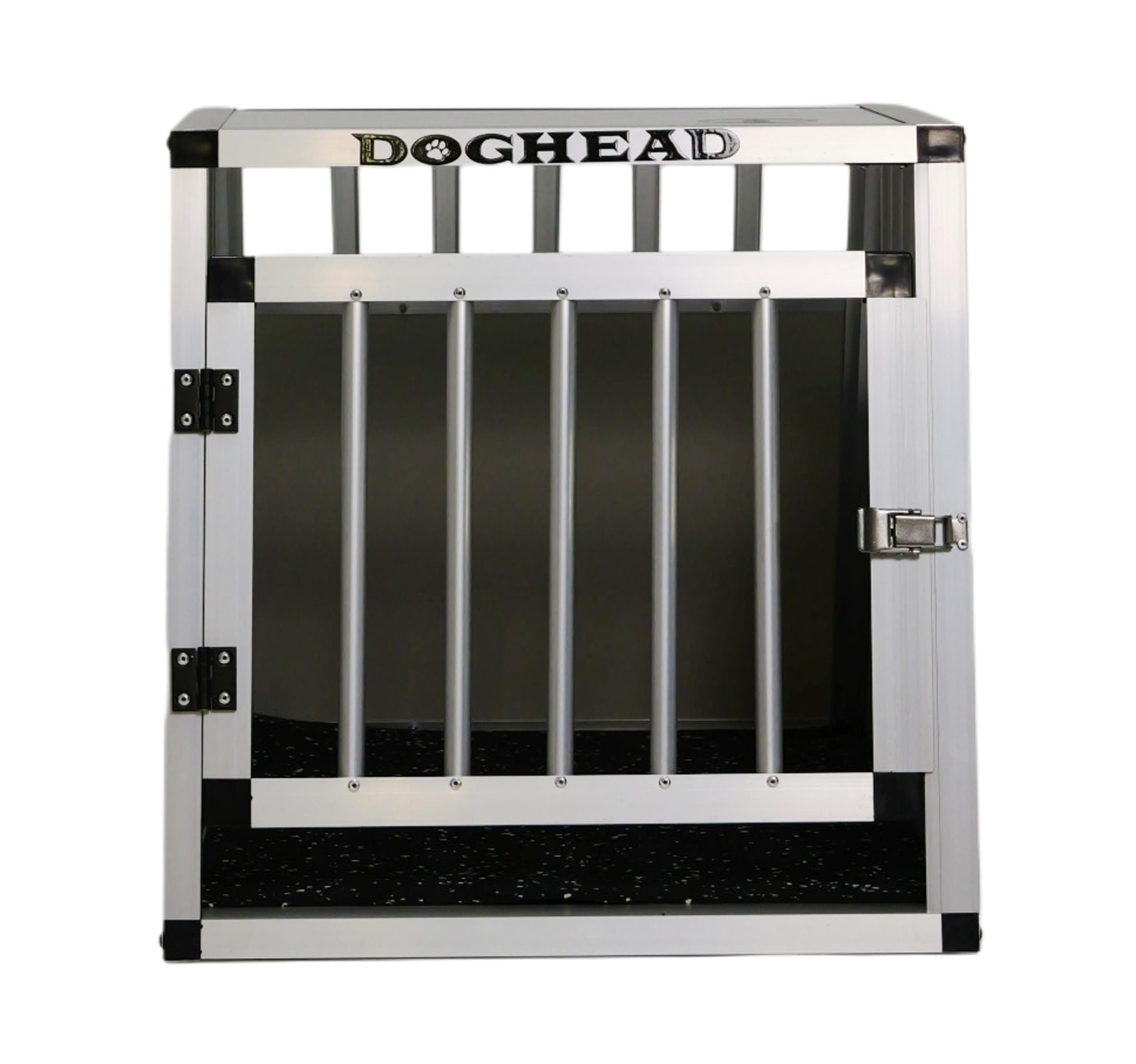 DOGHEAD Hundetransportbox Comfort, Single 50x60x50 cm, Grau/Silber, Aluminium, Beidseitig Abgeschrägt 75°