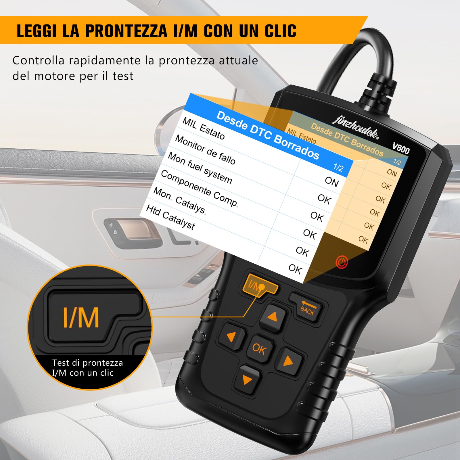 OBD2 Auto Diagnosi OBD Scanner: Diagnostico OBD2 Italiano per Multimarca - Lettore Errore Motore Auto con Funzioni OBD2 - Professionale Diagnostica Compatibile con BMW Ford VW Audi Tutte Veicoli OBDII