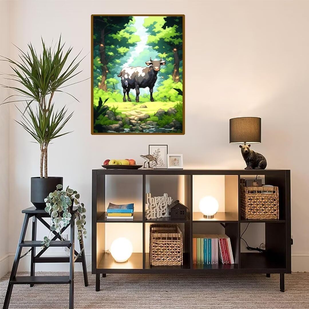 5D Diamond Painting Vaca linda Pintura Diamante Adultos, Diamond Painting Niños, DIY Cuadros de Diamantes Kit Manualidades Adultos, para Navidad Decoración de La Pared Del Hogar Regalos 70x100cm t3155