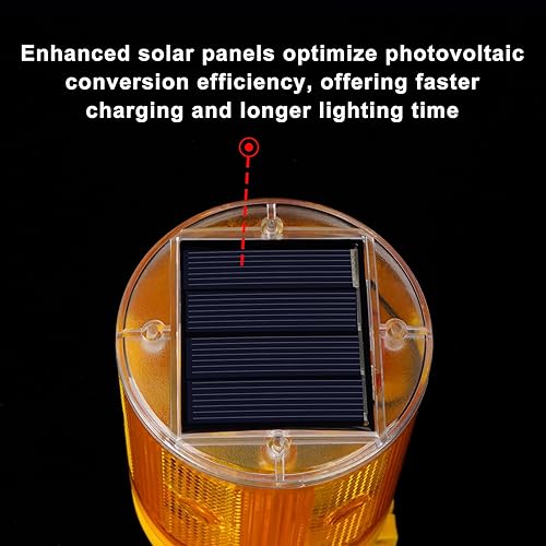 Miniatura 6 de Aolyty Luz LED estroboscópica solar de advertencia intermitente, construcción de seguridad, barricada de carretera, tráfico, lámpara de baliza de
