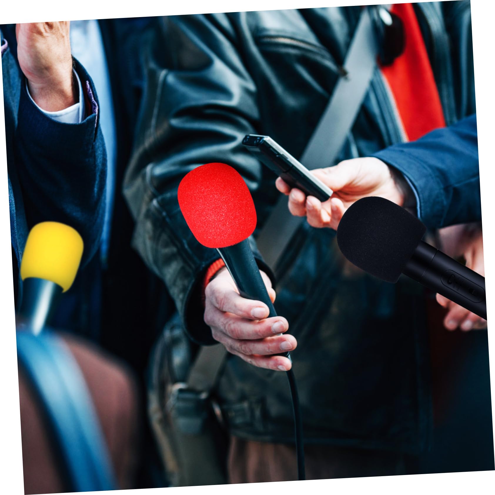 SHOWERORO Mic Windscreen Protector Caps 32 Pcs Microphone Covers for Handheld Mics Protective Foam Covers