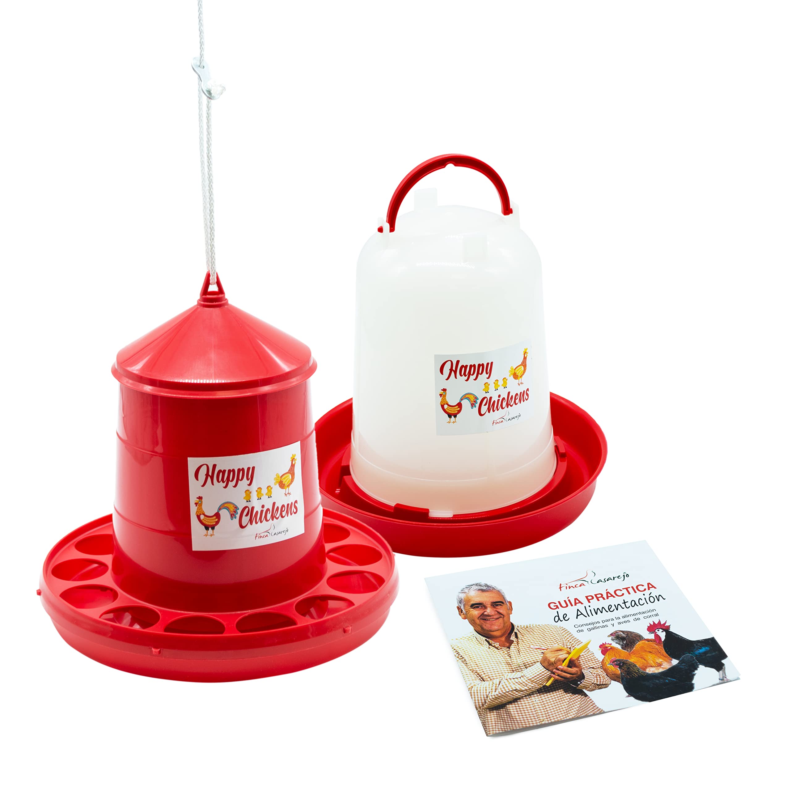 FINCA CASAREJO Pack Mangeoire et abreuvoir pour poules 8 kg 10 l Plastique robuste