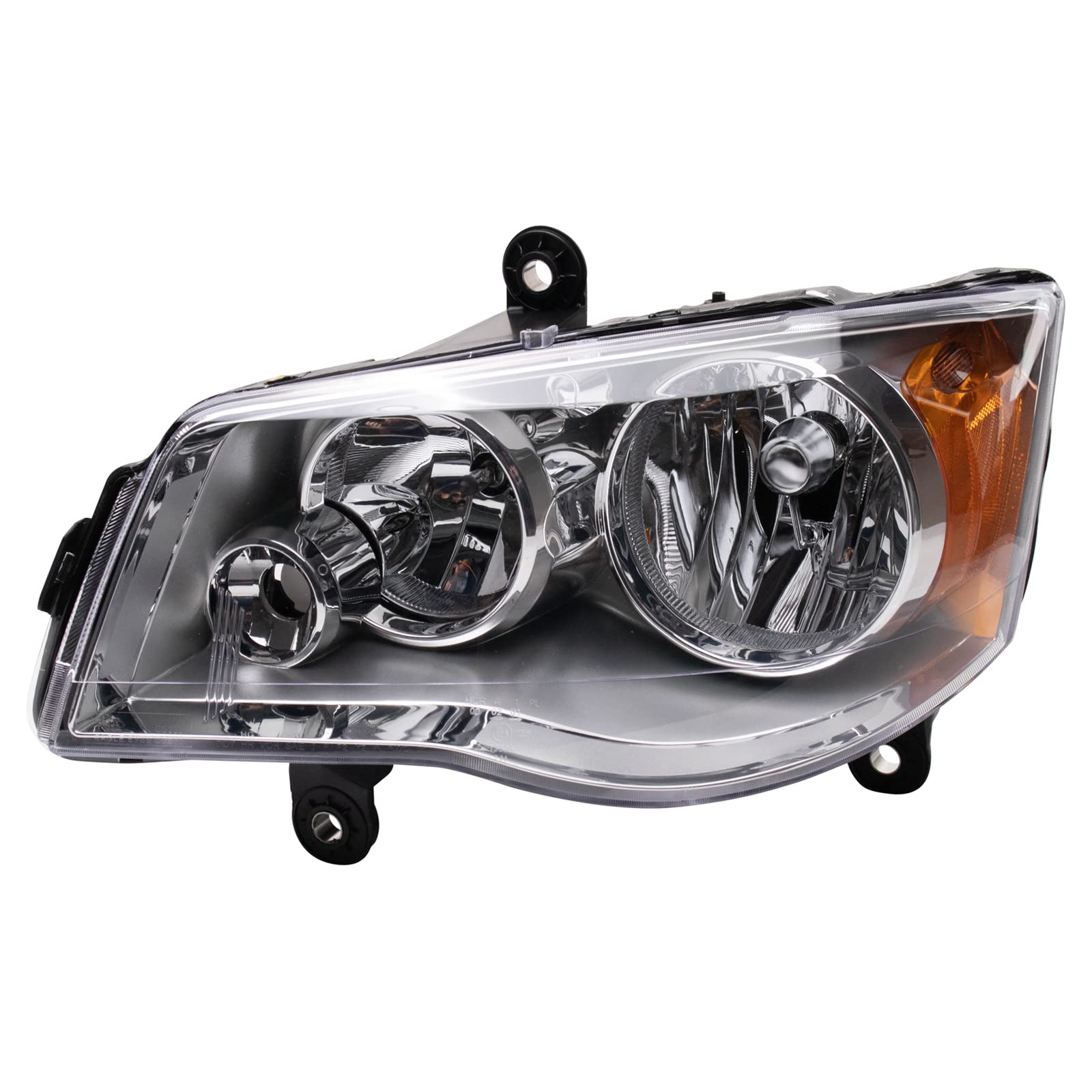 TRQ Driver Side Headlight Assembly Halogen Compatible with 2008-2016 Chrysler Town &amp; Country 2011-2020 Dodge Grand Caravan CH2502192