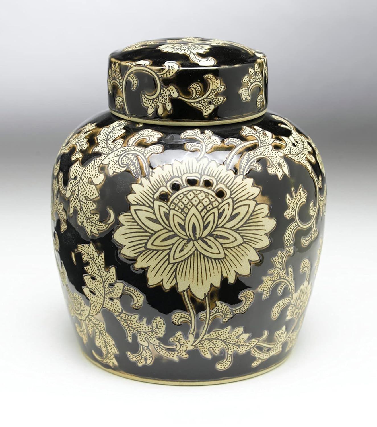 AA Importing 59749 9 Inch Black & Cream Ginger Jar - Review, Price and Buying Guide