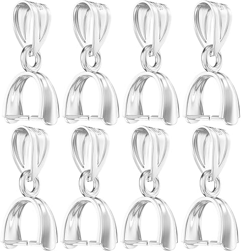 OHINGLT Bails de Pellizco de Plata de Ley 925 para Fabricación de Joyas  Conectores de Cierre de Colgante, Bail de Clip para Collar, Cierres de