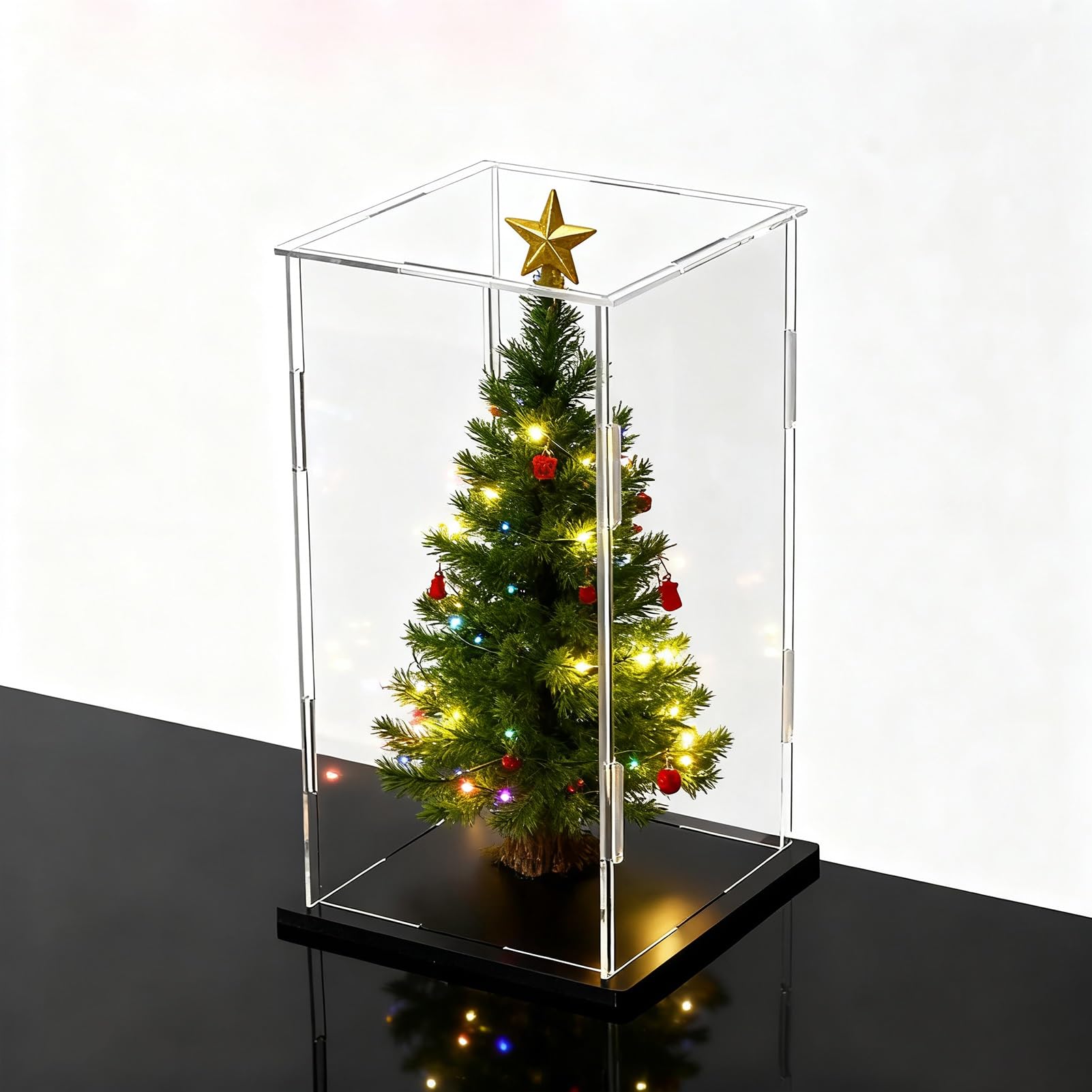 Clear Plastic Showcase, Transparent Acrylic Display Case for Multiple Sizes(25x25x25cm(10"x10"x10"))