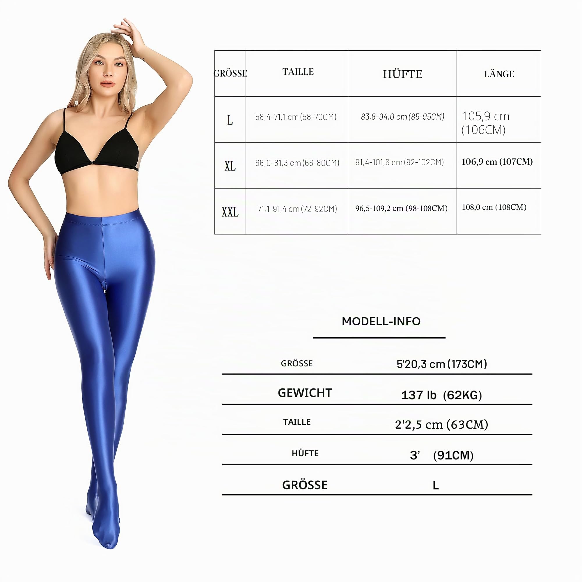 blickdichte glänzende Strumpfhose in Übergröße, Wet-Look, Fuß, glänzende Strumpfhose, Pilates-Yogahose, hohe Taille