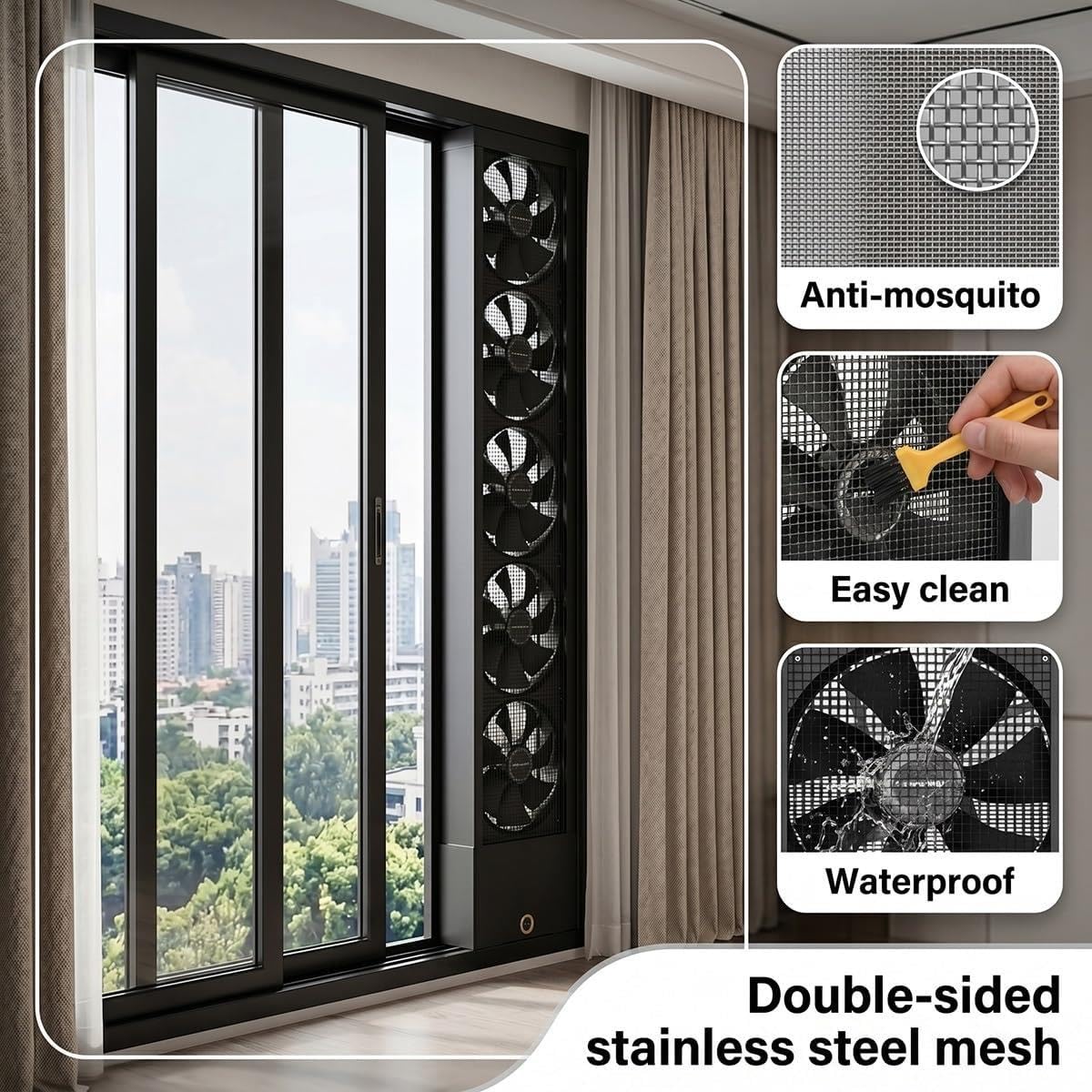 Ventilador De Ventana Vertical Con Flujo De Aire Reversible, Extractor