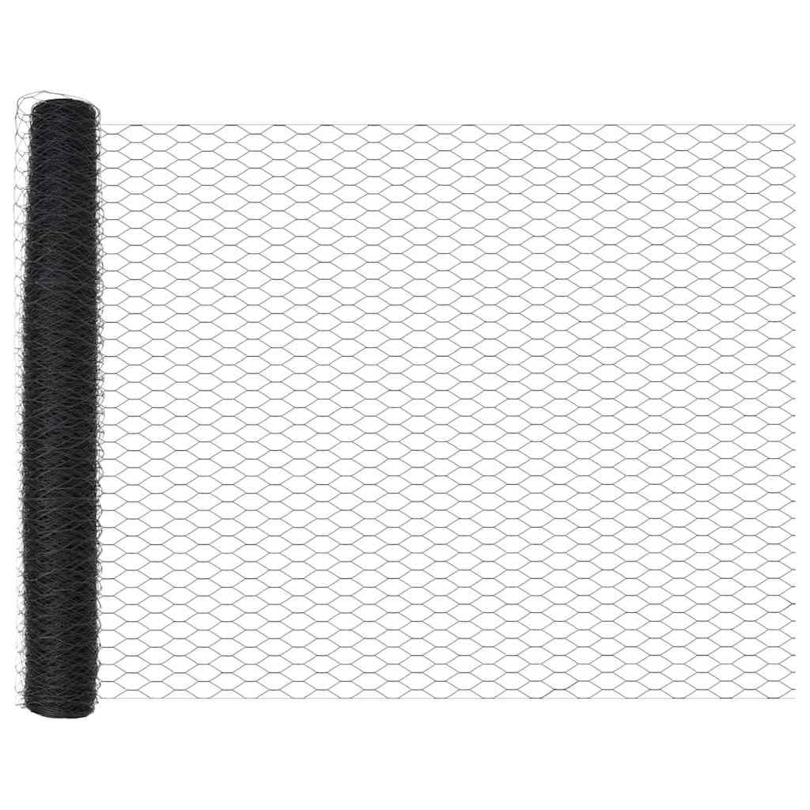 Gecheer Sechseckdrahtzaun Set, PVC-beschichteter Stahl mit 26 Pfosten und Spannern, Maschenweite 36x54-68mm, 50x1,2m for Garten Terrasse Hof Einfriedung