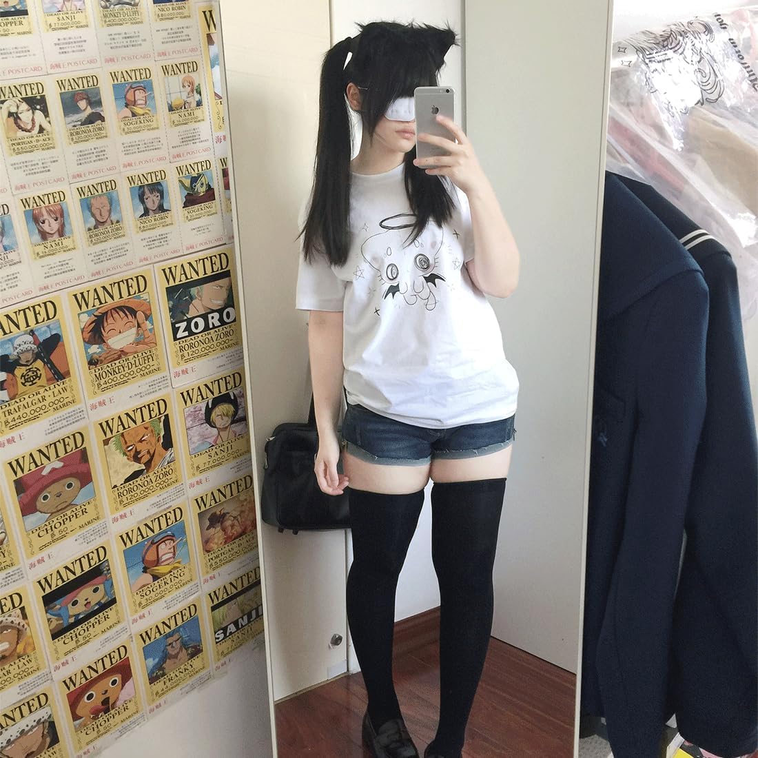 Kawaii Gothic Clothes Casual Style Crewneck Loose Short Sleeve Cute Graphic Cartoon Dizzy Cat Print T-Shirt - Image 2