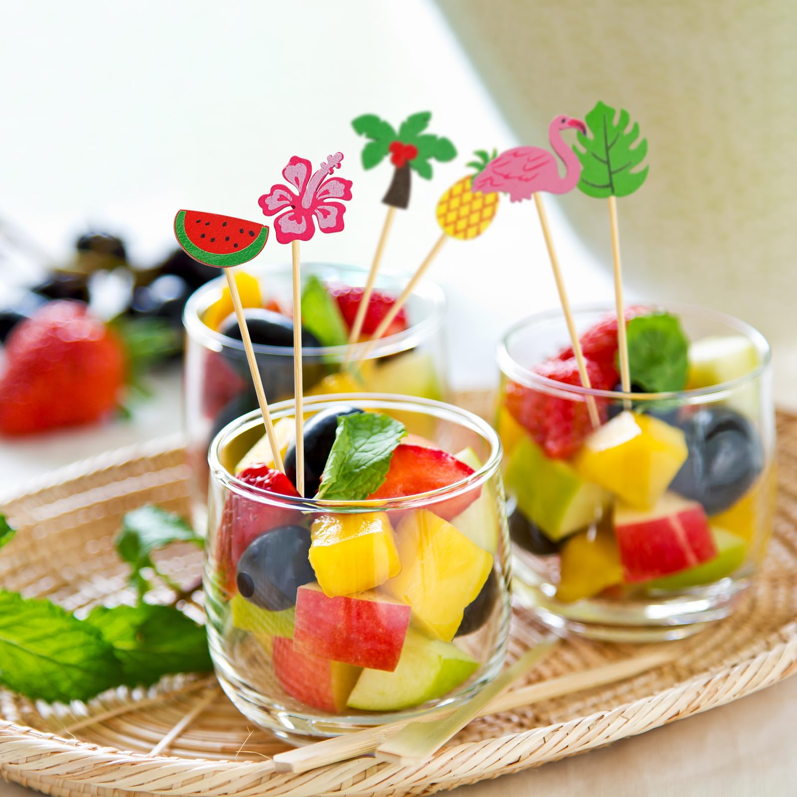 Fruit Picks Breroa 200 Pieces Hawaiian Luau Assorted Picks