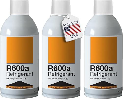 Leak Saver Refrigerante R600a - Lata autosellante de carga vertical - Lata de 6 onzas - R600a para HVAC para uso en un recipiente autosellante de 6