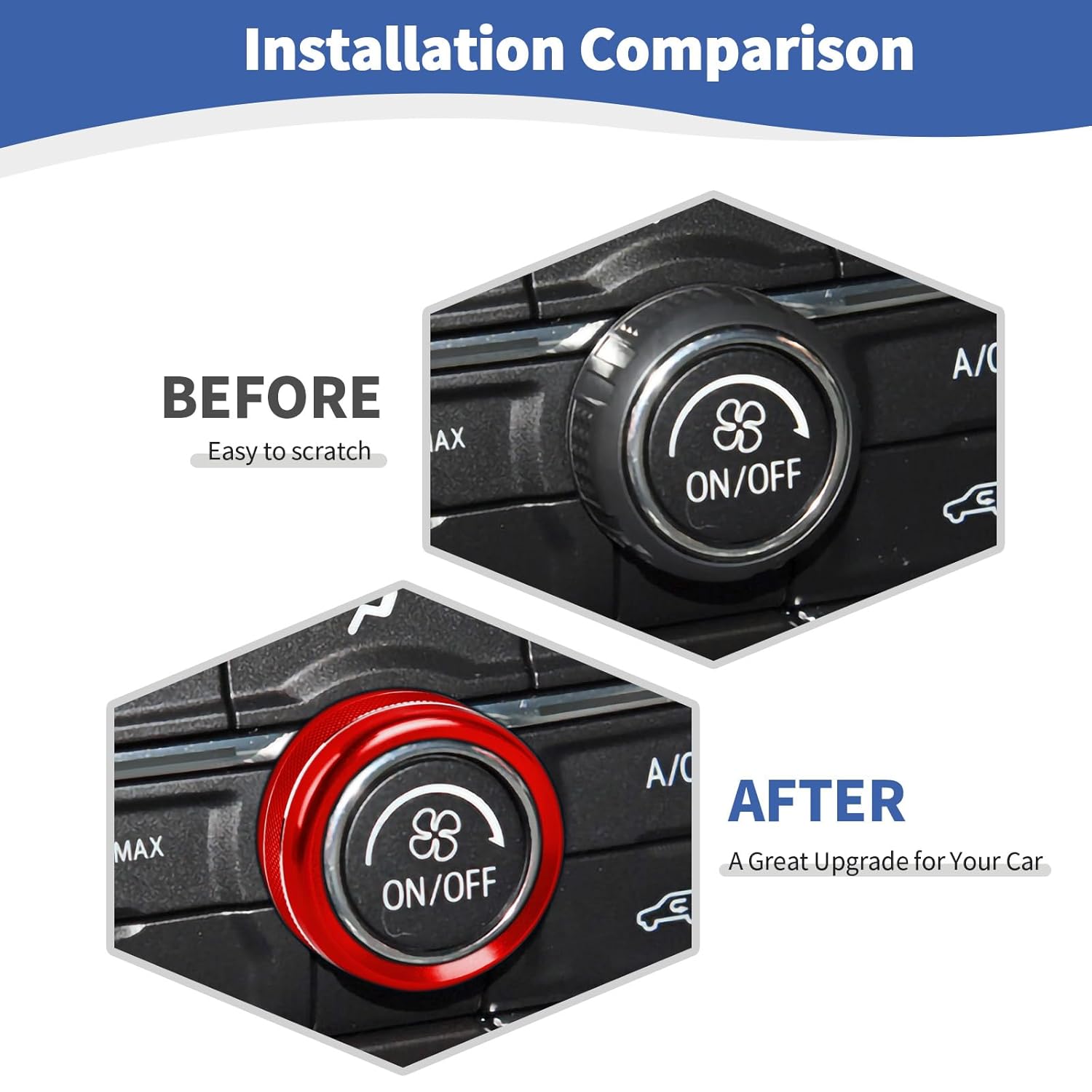 RT-TCZ for Silverado Console Control Knob Covers Trim Rings for Chevy Silverado 2019 up for Suburban 2020 up for Tahoe 2021 up Red Interior Accessories 10pcs