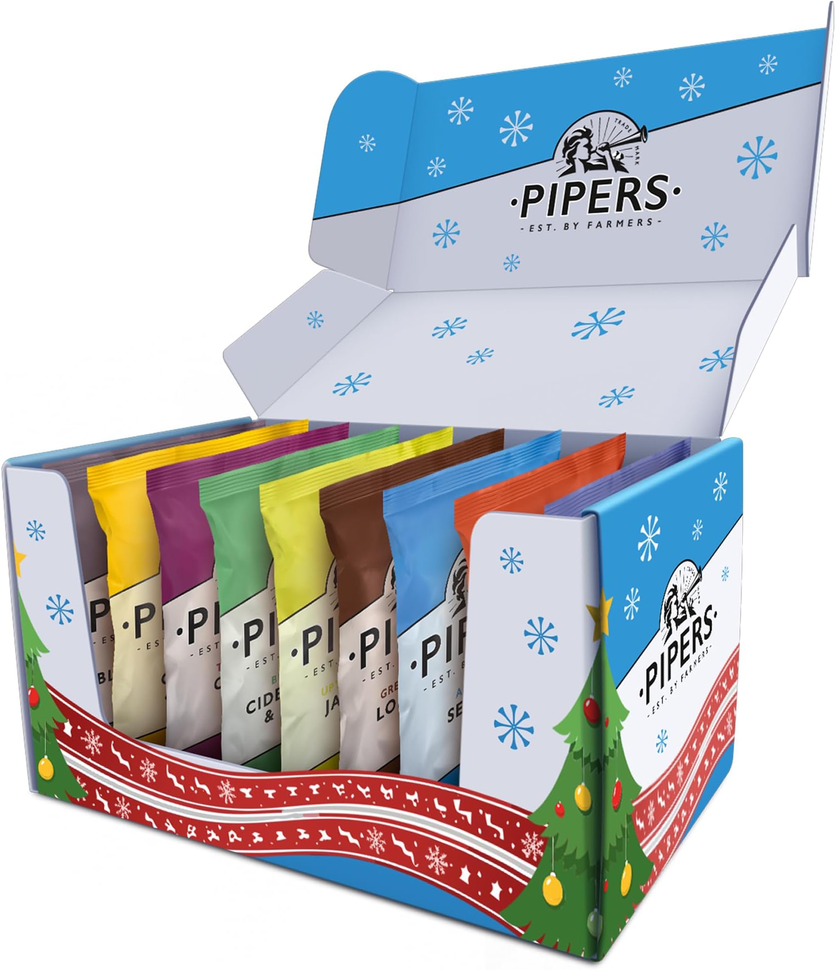 Pipers Christmas Custom Festive Crisp Box Bundle | Pick 4 Flavours 40g And Receive 3 Of Each Flavour | 12x40g