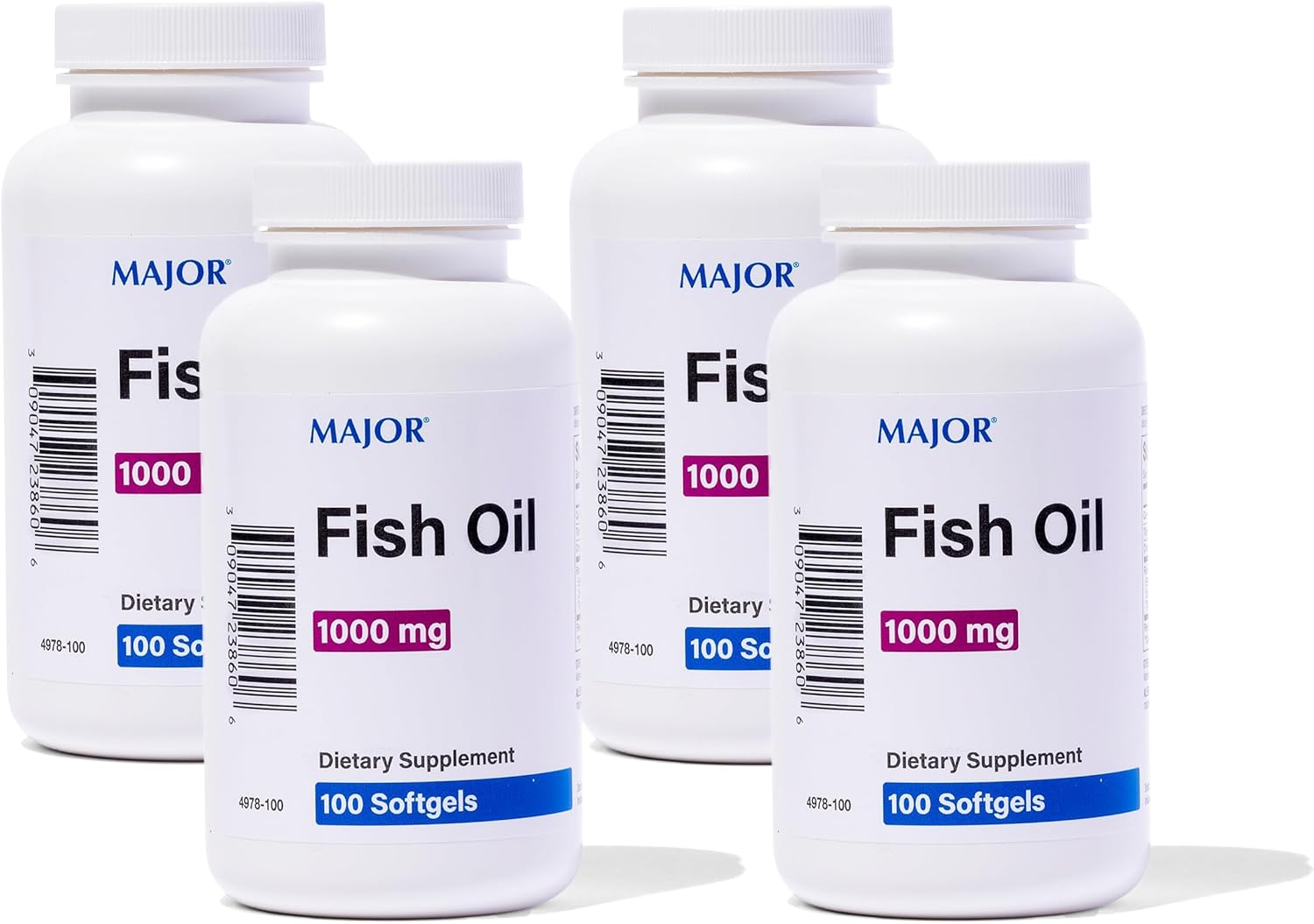 MAJOR Omega-3 Fish Oil - Fish Oil Supplement 1000mg - 100 Softgels (3-Pack)