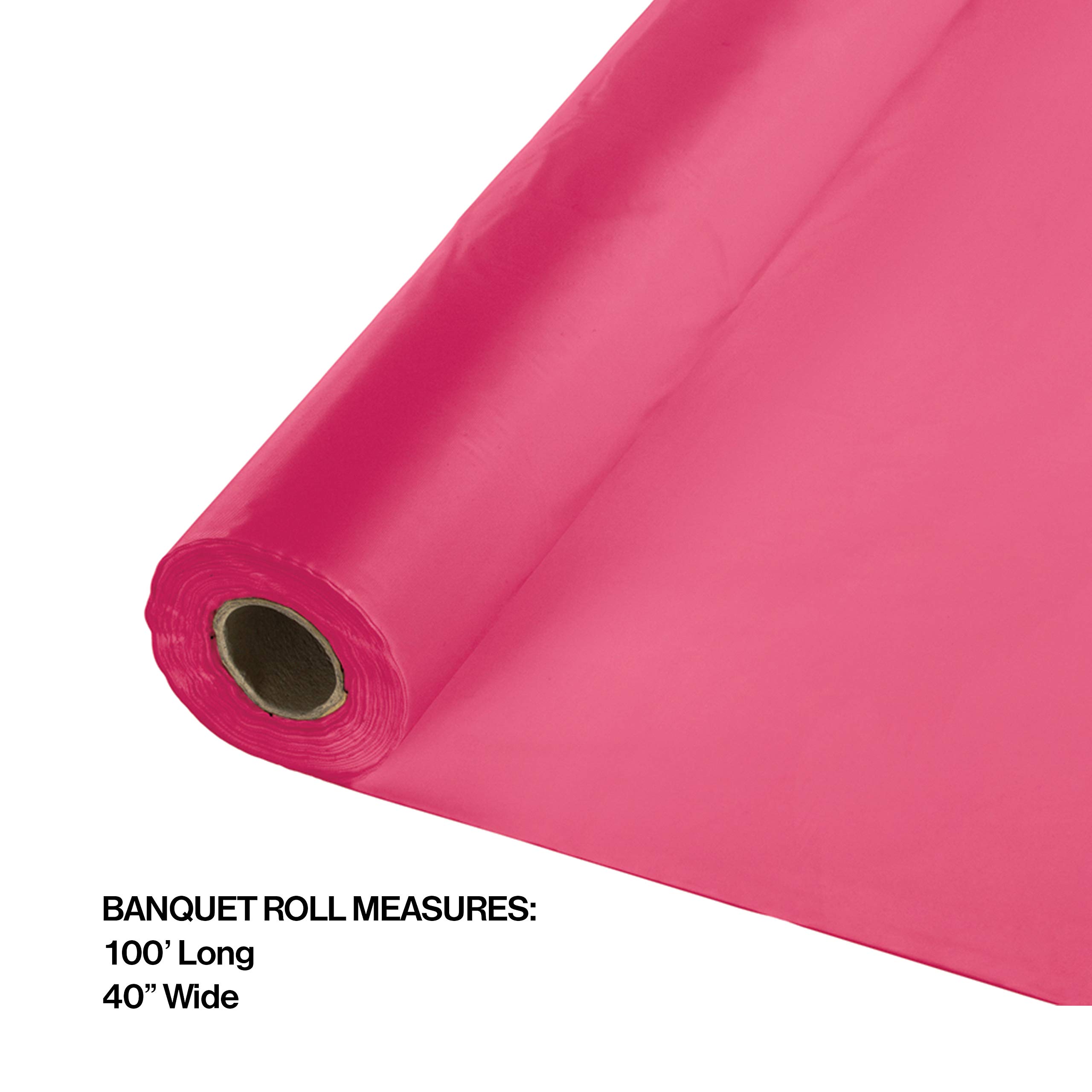 Creative Converting Magenta Tablecover Roll Plastic Table Cover-40' x 100' | Hot 1 Pc, One Size