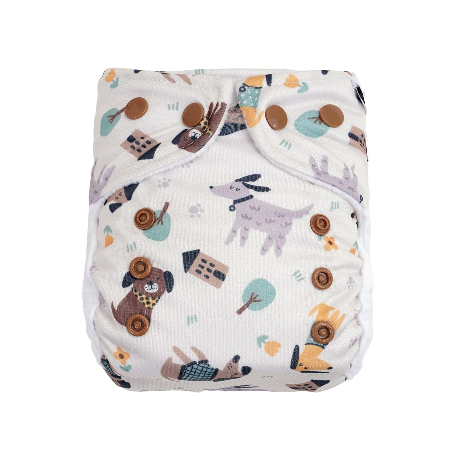 avo+cado Cosy Stoffwindel-Überhose für Neugeborene 3-7 kg – Waschbar, Auslaufsicher mit Fleece und Doppelten Beinbündchen – Kompatibel mit Prefolds, Bambuseinlagen und Mullwindeln (Hunde)