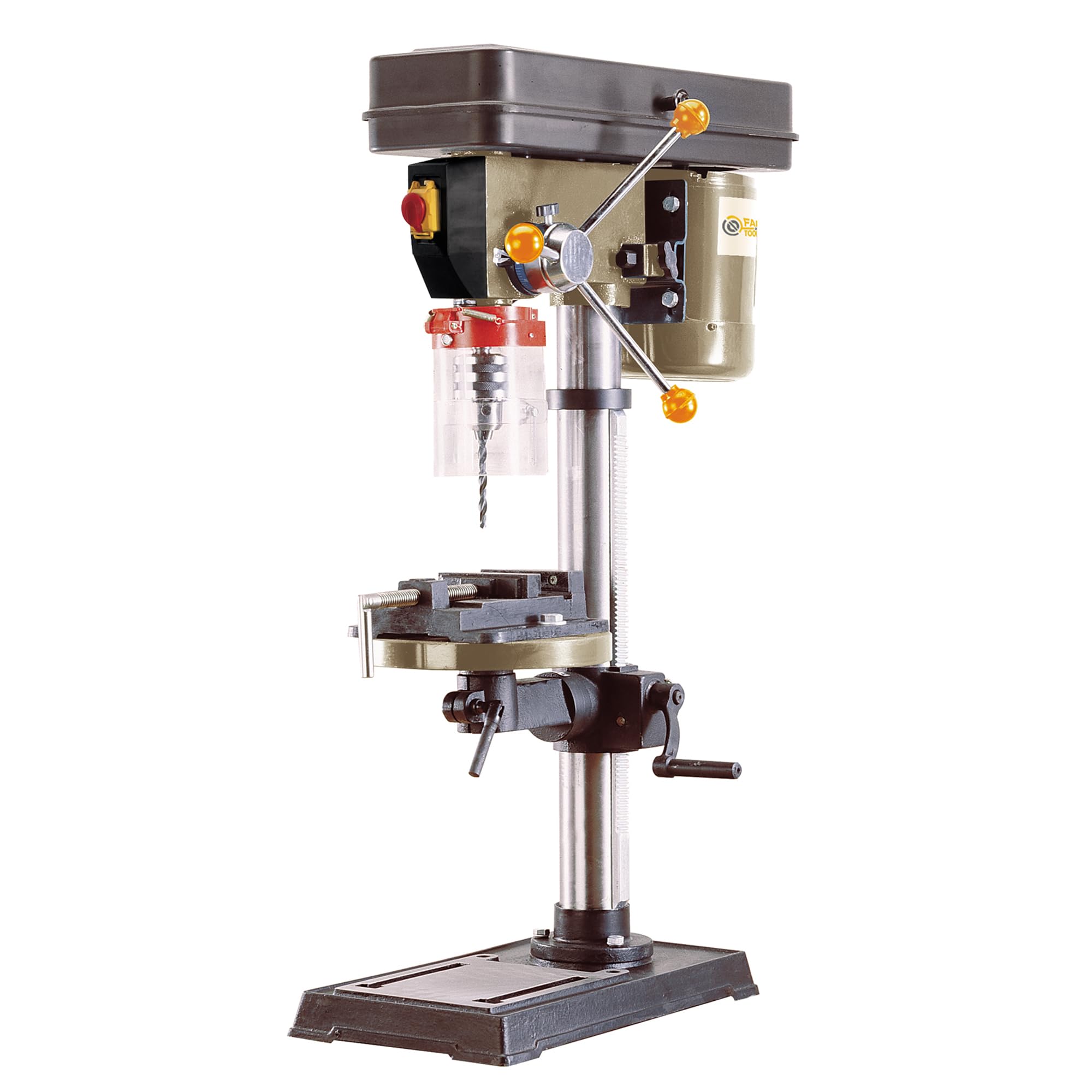 Fartools One Perceuse d'établi 450W, mandrin autoserrant 16mm CM2/MT2, 12 vitesses de rotation 220-2400tr/min, col de cygne 126mm