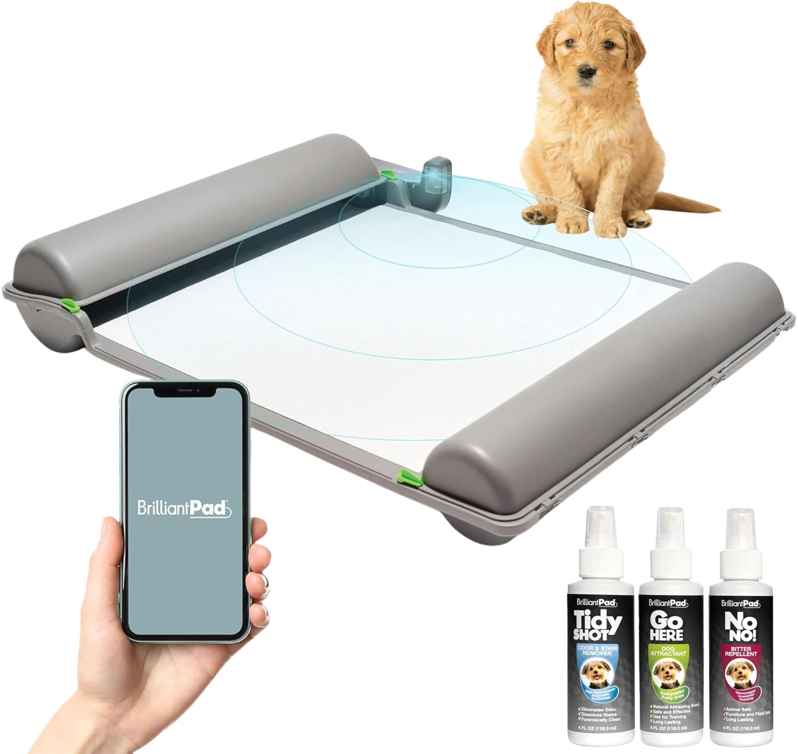 BrilliantPad Smart Indoor Dog Potty for Small Pets Self Cleaning with Odor Control AI Health Monitoring Puppy Training