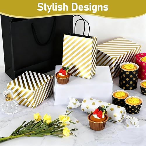 Miniatura 5 de 30 hojas de papel de seda dorado para manualidades, fiesta de cumpleaños, boda, decoración de vacaciones (19.7 x 27.6 pulgadas)