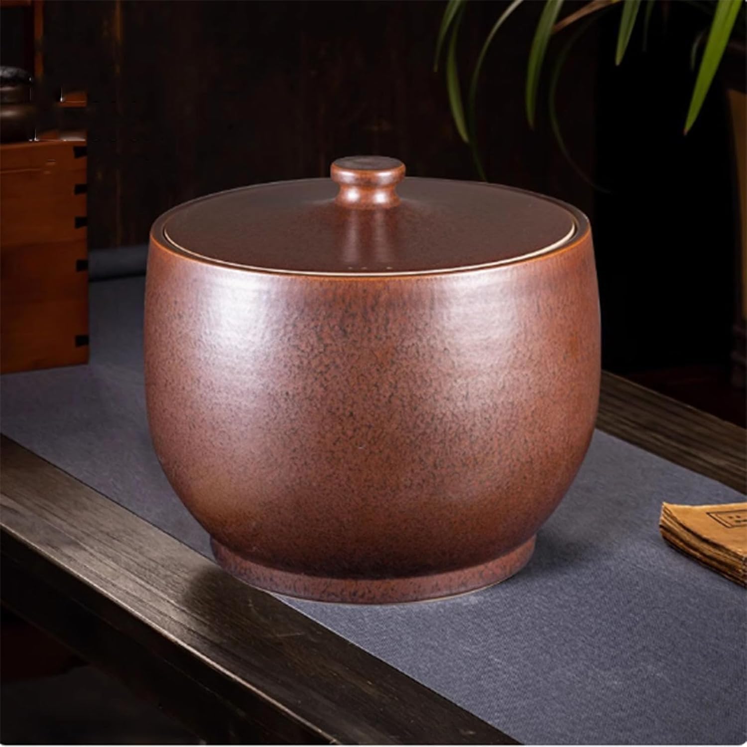 MESCXTY Ceramic Rice Jar Large Food Storage Container Suitable for Rice, Flour, Grain, Pet Dispenser(C/10kg)