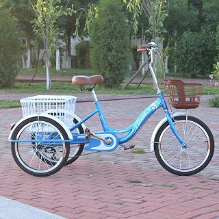 Adult Tricycle Three Wheel Bike Outdoor Sports Comfort Bicycles with Large Basket 3 Wheel…