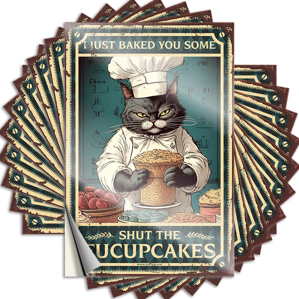 Cat Kitty I Just Baked You Some Cakes Bumper Books - Farmhouse Tattoo Self Adhesive Sticker(8X12CM)