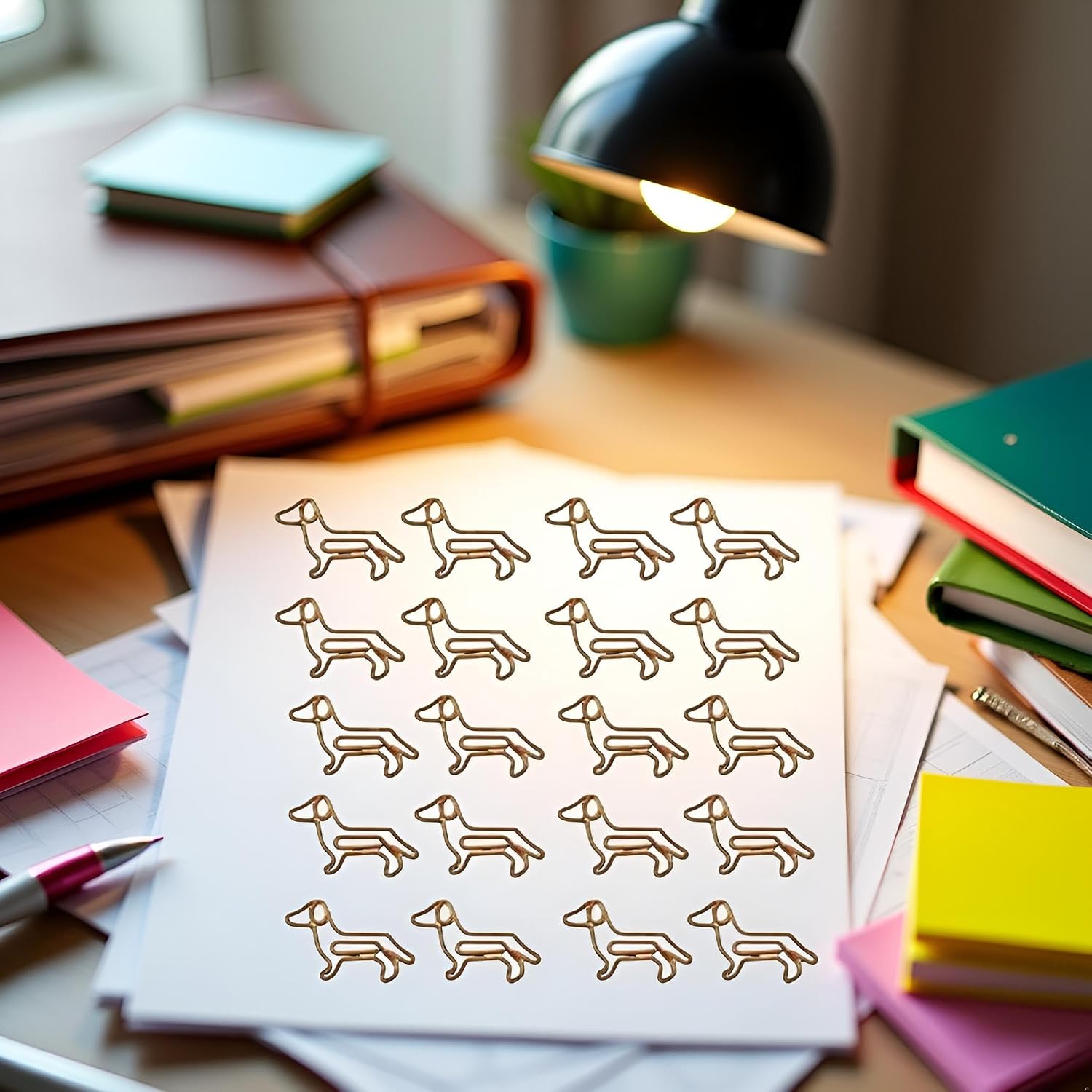 20Pcs Gold Dachshund Shaped Paper Clips,Cute Small Paper Clips,Cute Paperclips Bookmarks Planner,Holders Office Supplies Gifts Desk Supplies Holders image 5