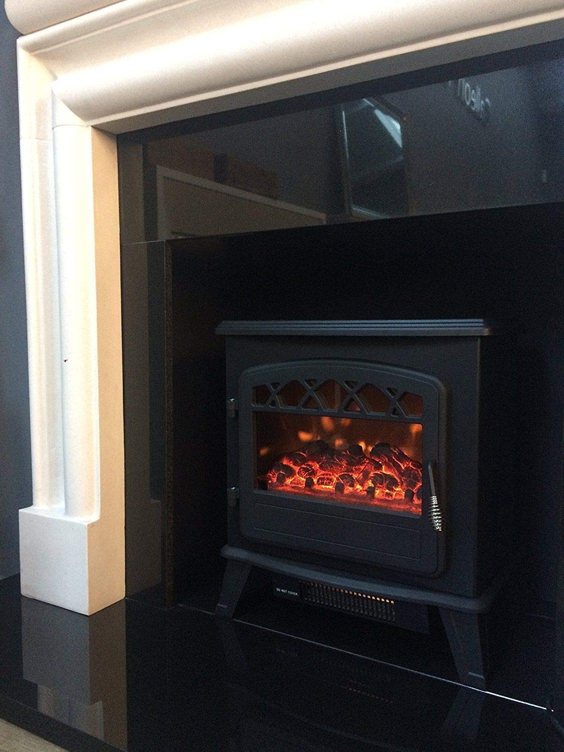 Power Way Electric Stove Fan Heater Flame Effect Log Wood Burner