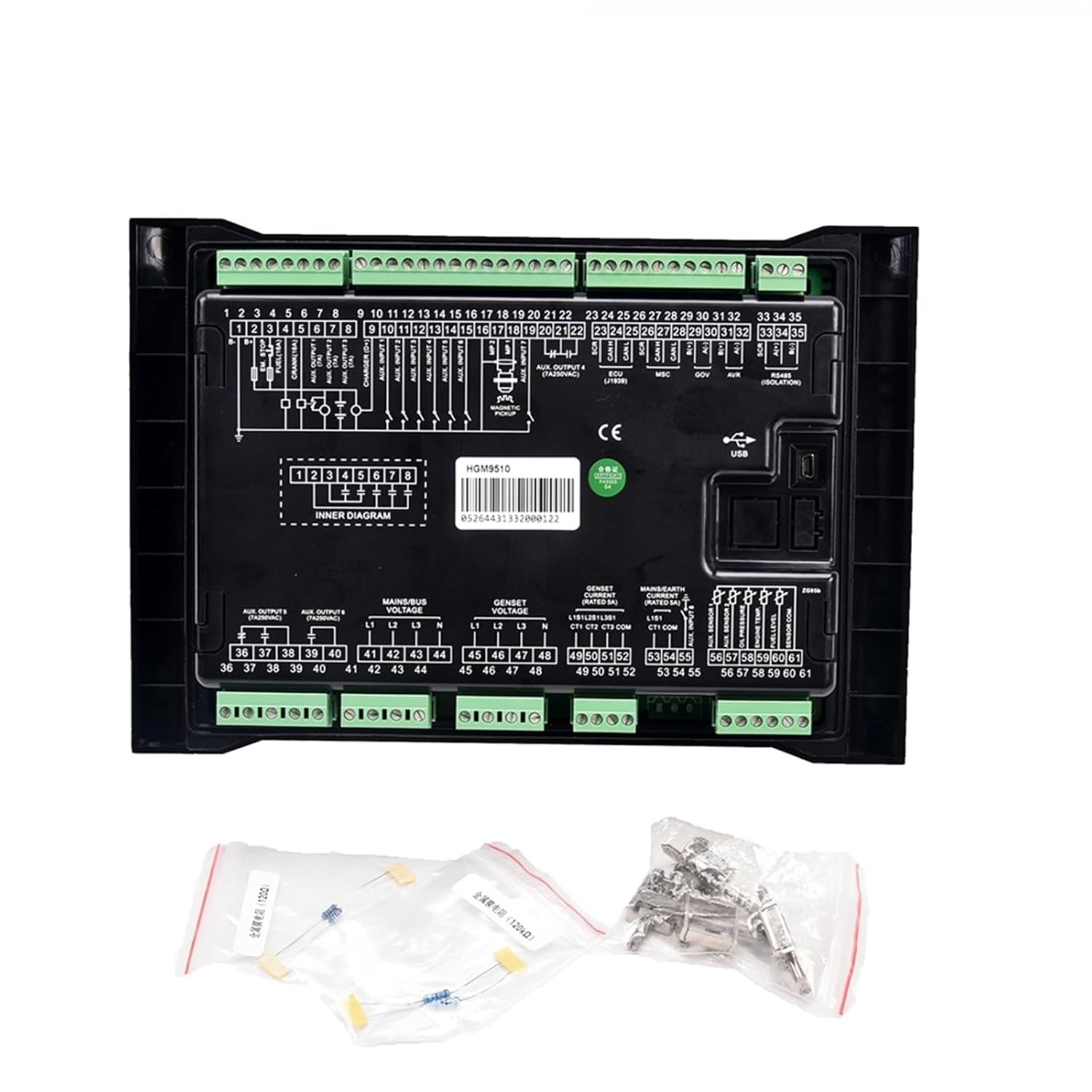 HGM9510 Auto Start-Stop Diesel Generator Parallel Controller Module 4.3-inch Display Driver Control Panel