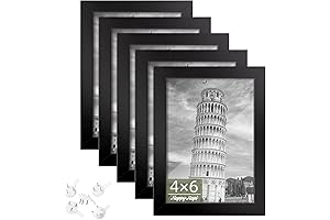 HappyHapi 4x6 Picture Frames, Small Black Picture Frames for Wall or Tabletop,...