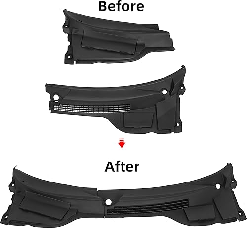 Miniatura 2 de HECASA Panel de cubierta del limpiaparabrisas compatible con Mini Cooper R55 R56 R57 2007-2015 de repuesto para 51132751209 51132751210