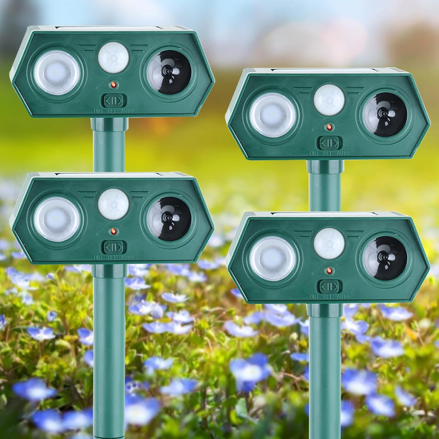 Cat Repellent Outdoor,Solar Animal Repellent Outdoor, Deer, Squirrel, Mouse Ultrasonic Repellent Etc,Devices Motion Detection Waterproof with LED Flash Lights for Yard Farm Garden (4)
