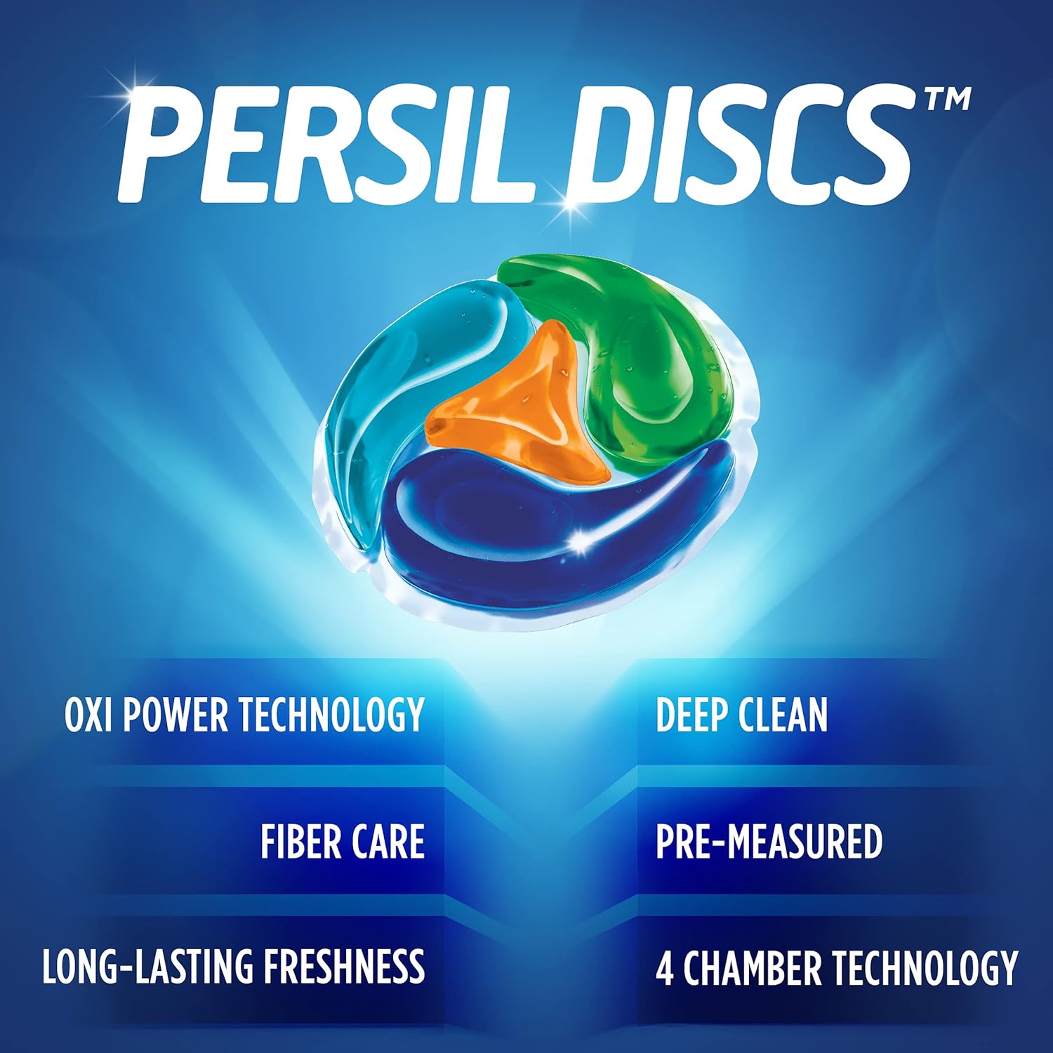 Persil Discs Laundry Detergent Pacs, Oxi, 38 Count, Pack of 2, 76 Total Loads : Health & Household