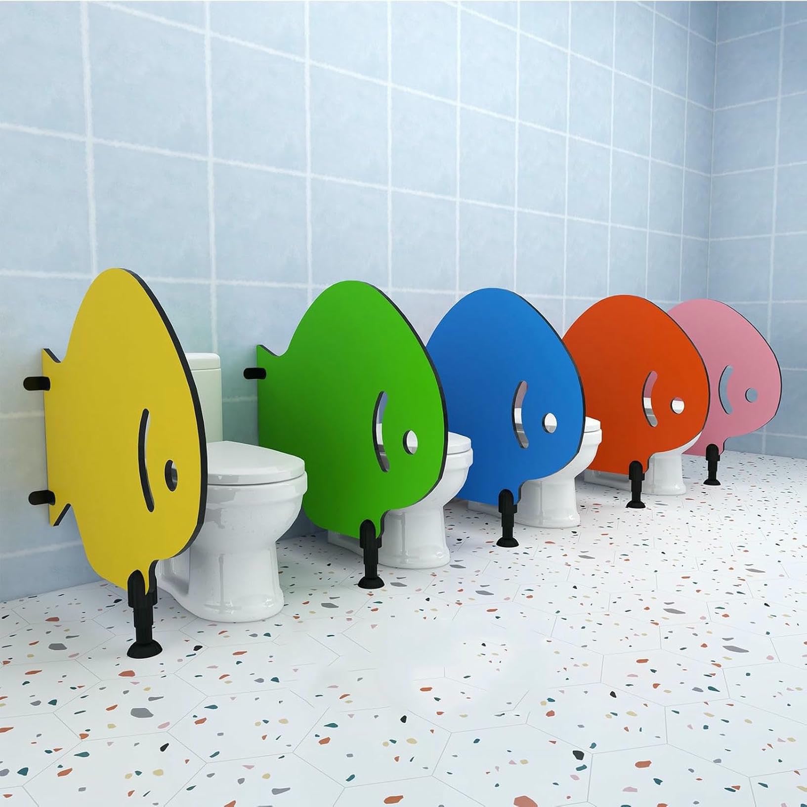 Separador de orinal para niños, para escuela preescolar y baños públicos, diseño seguro para la higiene de los niños