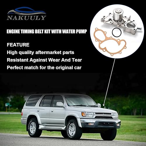 Miniatura 4 de Nakuuly Kit de correa de distribución del motor con bomba de agua compatible con Toyota 4Runner Tacoma Tundra T100 3.4L V6 5VZFE DOHC 1995-2004