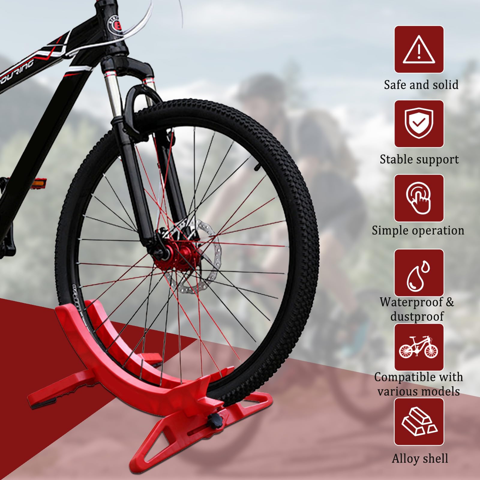 Supporto Da Pavimento Per Bici ROADNADO - Regolabile, Per Interni/Esterni, MTB E Bici Strada 16-29"