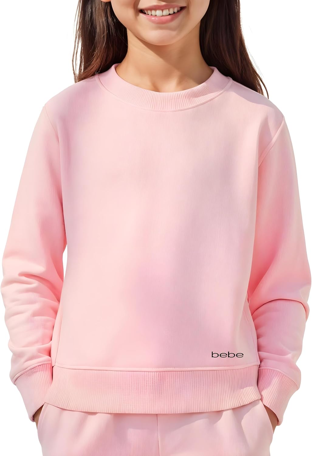 bebe Girls Crewneck Sweatshirt Pullover, French Terry Plain Crewneck Sweatshirt, Comfy and Cute Sweatshirts for Girls bebe Girls Crewneck Sweatshirt Pullover, French Terry Plain Crewneck Sweatshirt, Comfy and Cute Sweatshirts for Girls