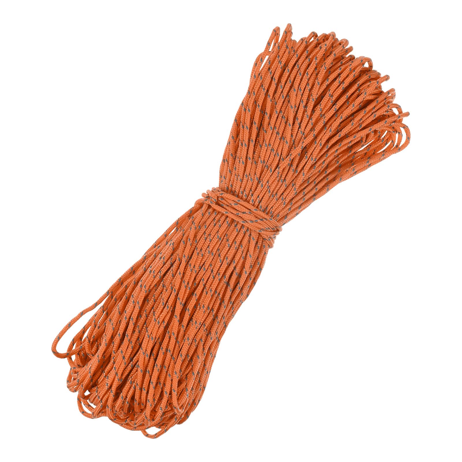 TIXIPEM 2 mm 197FT Reflective Guyline Camping Paracord [1PCS] - Guy Lines Ultralight Thin Cord Rope 3 Strands Paracord Use for Camping Tents & Tarps & Hiking - [Orange]