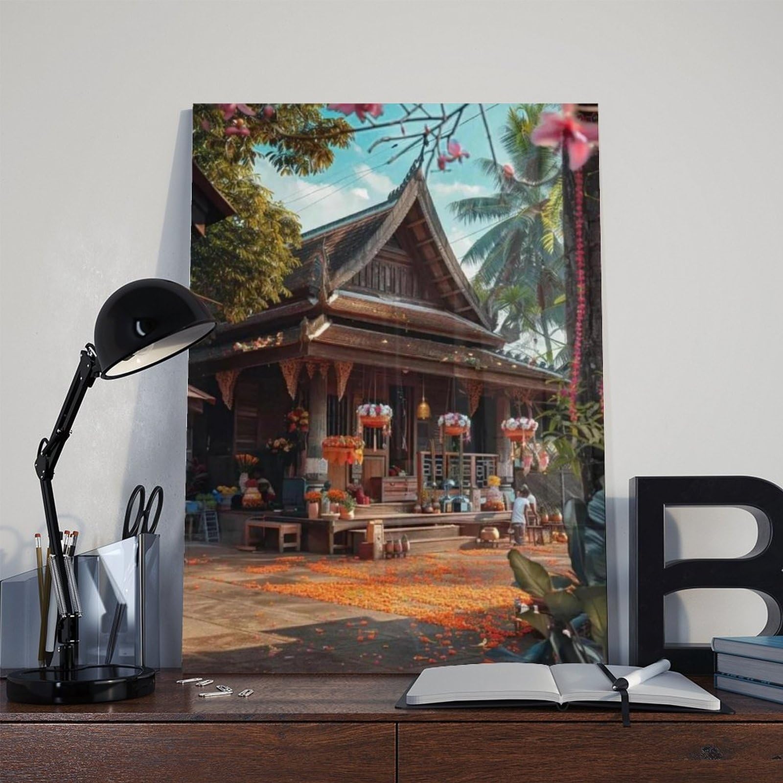 Songkran Festival Water Festival Scena Canvas Poster Wall Art Decor Stampa Dipinti per soggiorno camera da letto Decorazione 50,8 cm L x 76,2 cm W