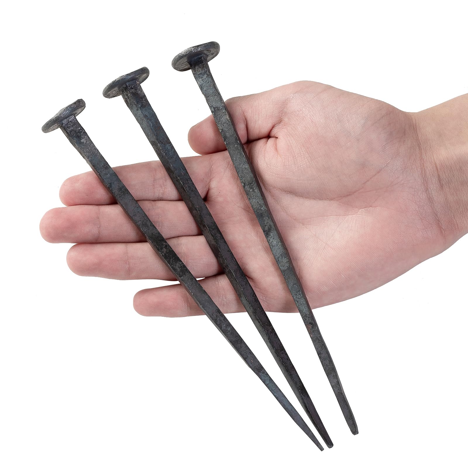 Photo 1 of TRASEXTRA 30 Pcs Hand Forged Nails,Jesus Cross,Wrought Iron Decorative Nails,Iron Nails,Jesus Crucifixion Flat Head Nail,Original State, With Rust And Forged Oxide Layer,Natural Grey Iron Finish(30)